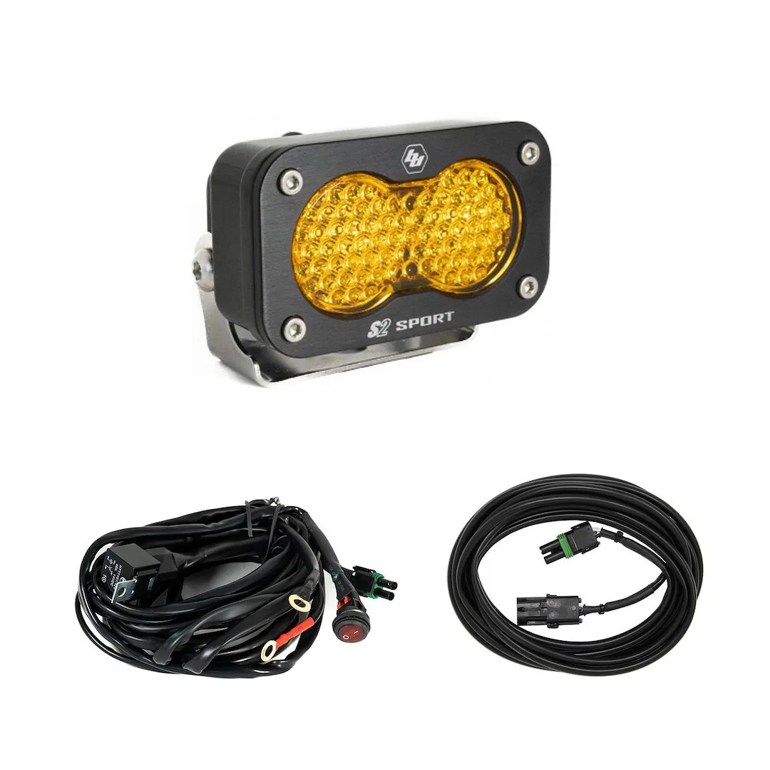 44-8292 – BAJA DESIGN Off Road Light, Chase Light 12 Watt 1581 Raw Lumens Work Scene Beam LED Bulb Amber Lens Black H...